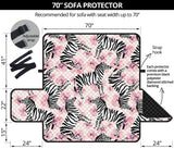 Zebra pink flower background Sofa Cover Protector