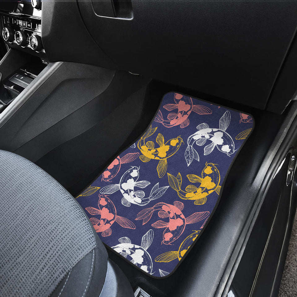 Koi Fish Carp Fish Pattern Front And Back Car Mats