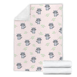 Cute Raccoons Leaves Pattern Premium Blanket