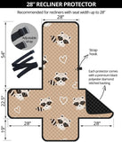 Cute raccoon heart pattern Recliner Cover Protector