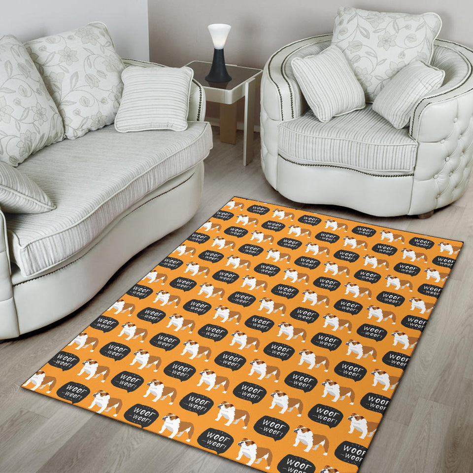 English Bulldog Pattern Print Design 04 Area Rug