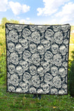Sugar Skull Black White Pattern Premium Quilt
