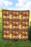 Camel Polynesian Tribal Design Pattern Premium Quilt
