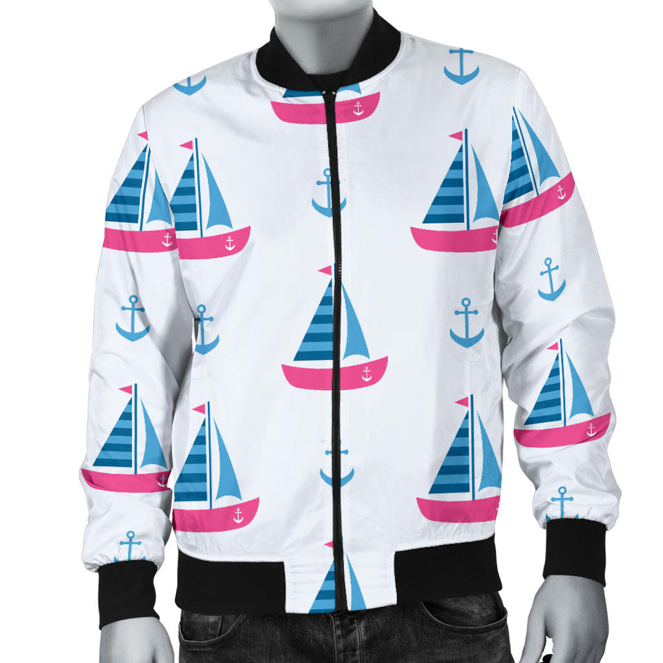 Sailboat Anchor Pattern Men'S Bomber Jacket
