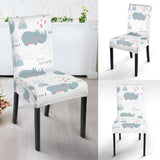 Cute Rhino Heart Pattern Dining Chair Slipcover