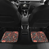 Fox Leaves Mushroom Pattern Front And Back Car Mats