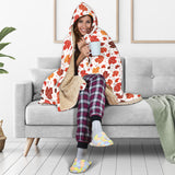 Colorful Maple Leaf Pattern Hooded Blanket