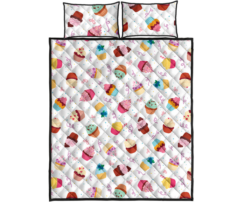 Cake cupcake design pattern Quilt Bed Set