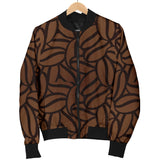 Coffee Bean Pattern Women'S Bomber Jacket