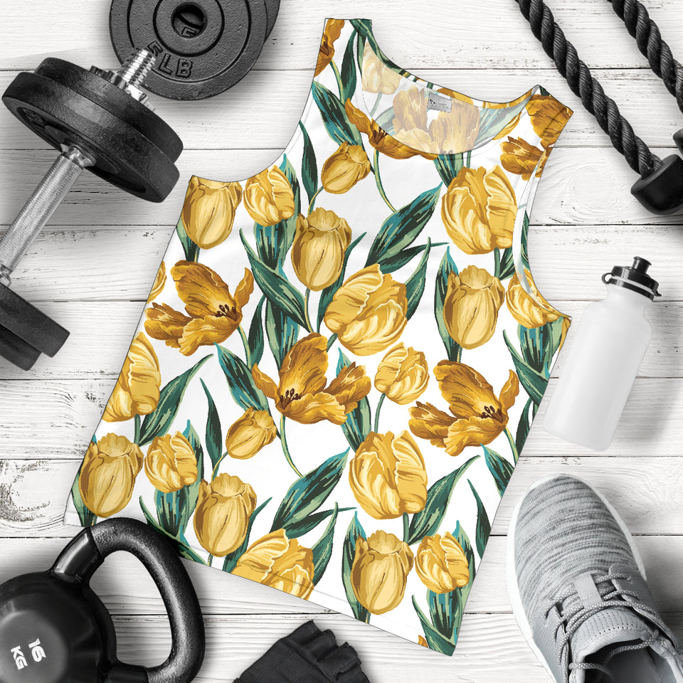 yellow tulips pattern Men Tank Top
