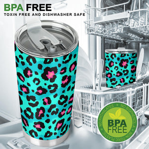 Green Leopard Skin Print Pattern Tumbler