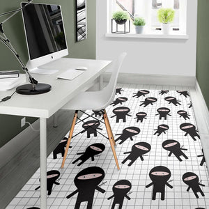 Ninja Pattern Plaid Background Area Rug