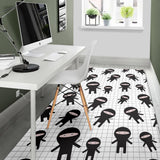 Ninja Pattern Plaid Background Area Rug
