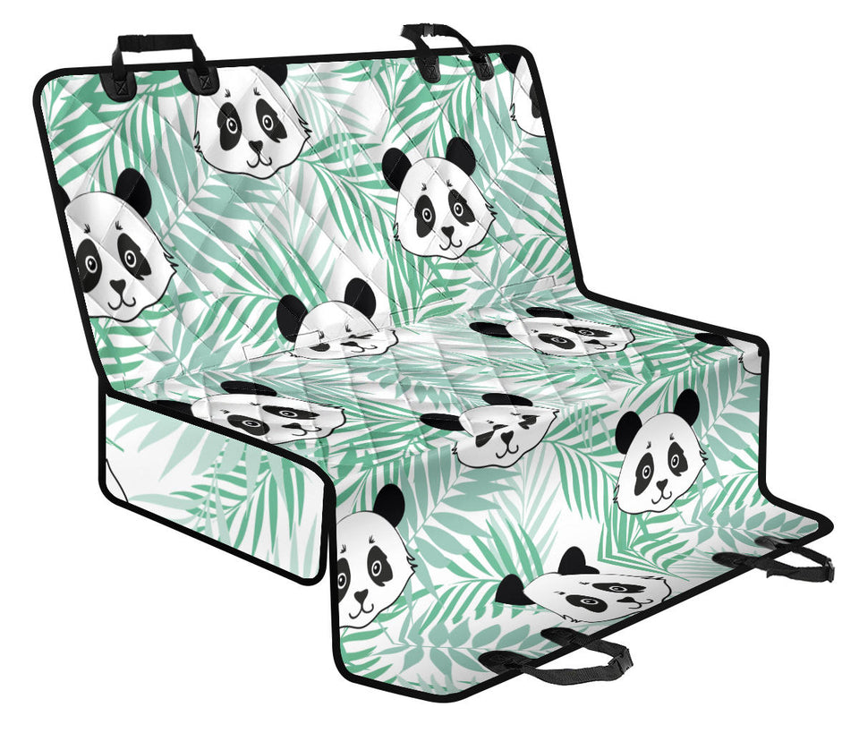 Panda Pattern Tropical Leaves Background Dog Car Seat Covers
