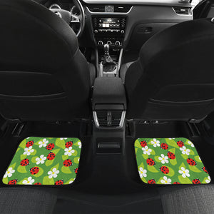Ladybug Pattern Print Design 01 Front and Back Car Mats