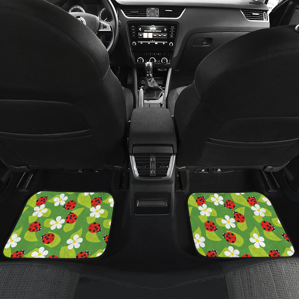 Ladybug Pattern Print Design 01 Front and Back Car Mats