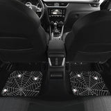 Spider Web Design Pattern Black Background White Cobweb Front And Back Car Mats