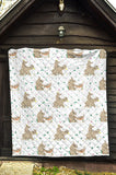 Cute Rhino Pattern Background Premium Quilt