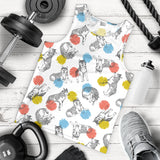 Siberian husky and colorful circle pattern Men Tank Top