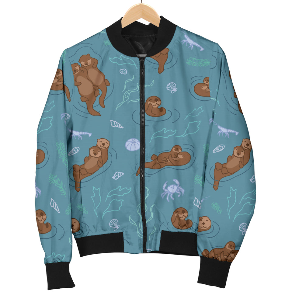 Sea Otters Pattern Women'S Bomber Jacket
