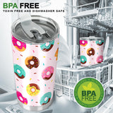 Donut Pattern Glaze Pink Background Tumbler