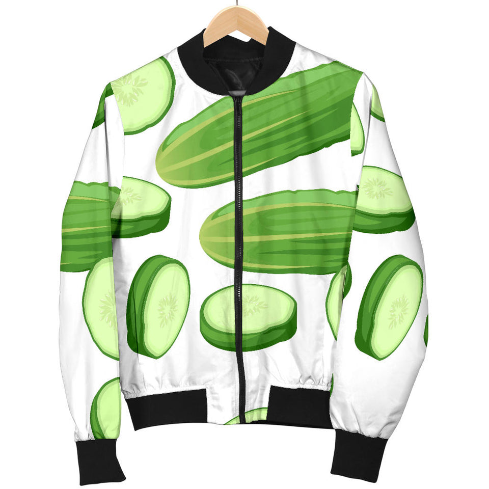 Cucumber Whole Slices Pattern Women'S Bomber Jacket