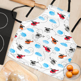 Watercolor Helicopter Cloud Pattern Adjustable Apron