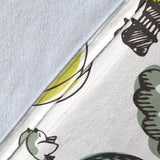 Hot Air Balloon Bird Cloud Pattern Premium Blanket