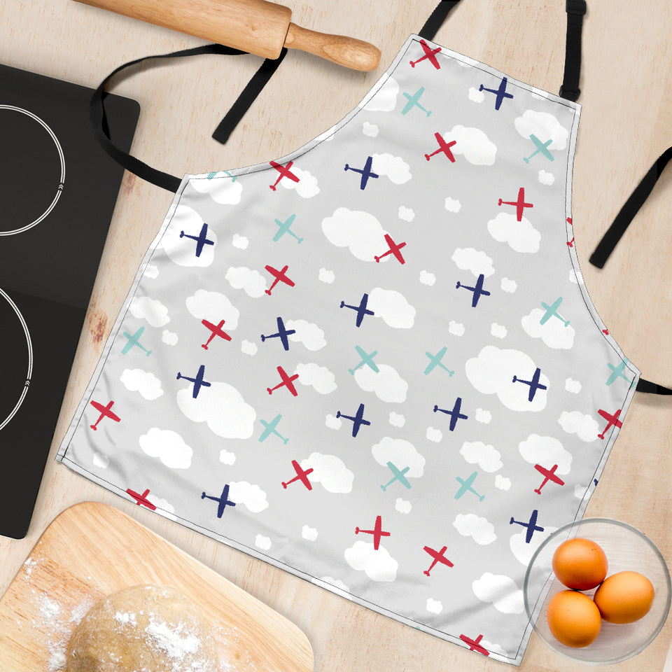 Airplane Cloud Grey Background Adjustable Apron