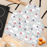 Airplane Cloud Grey Background Adjustable Apron
