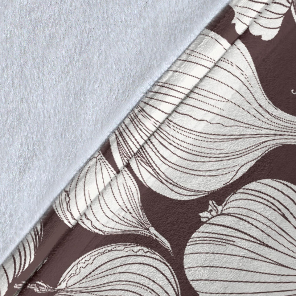 Garlic Bulb Dark Background Premium Blanket