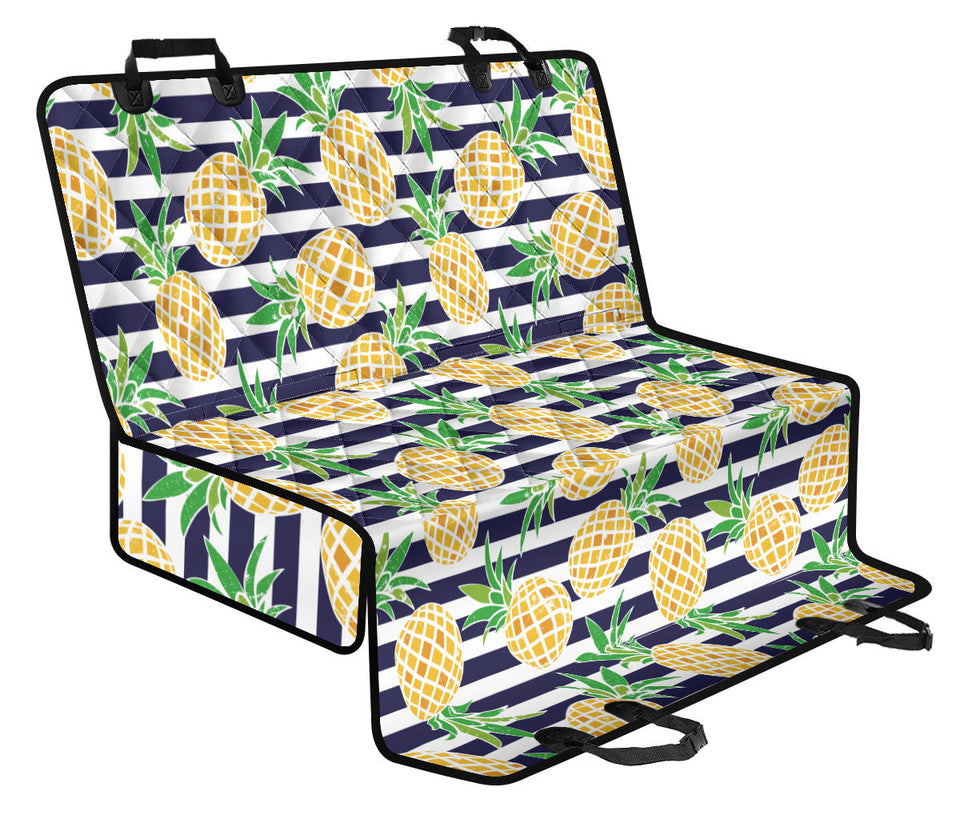 Pineapples Pattern Striped Background Dog Car Seat Covers