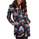Colorful Mushroom Pattern Women'S Hoodie Dress