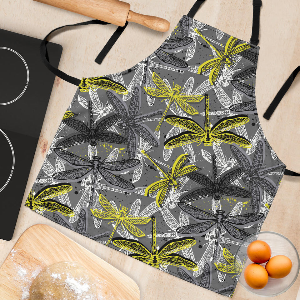 Hand Drawn Dragonfly Pattern Adjustable Apron
