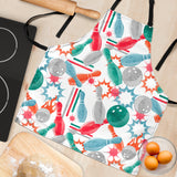 Watercolor Bowling Pattern Adjustable Apron
