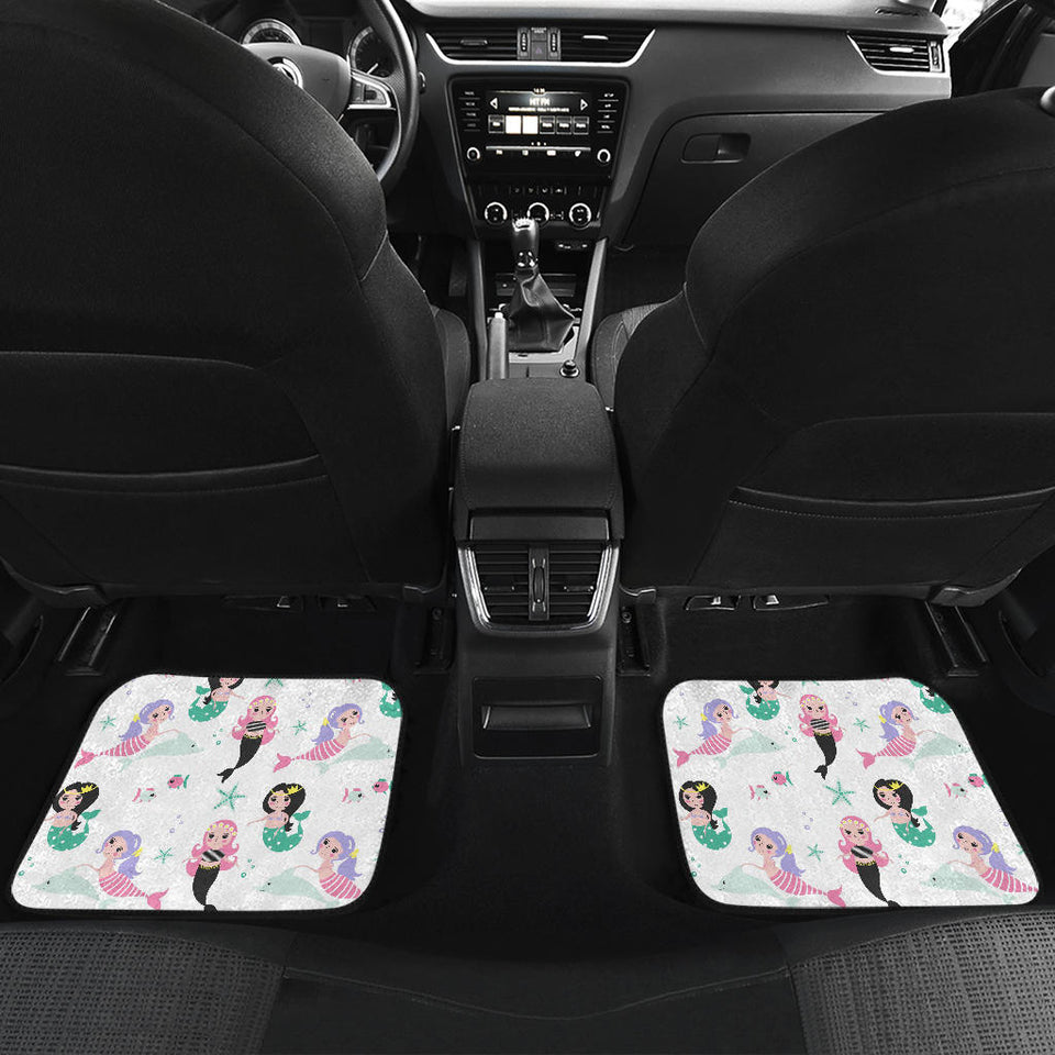 Cute Mermaid Dolphin Fish Starfish Pattern Front And Back Car Mats