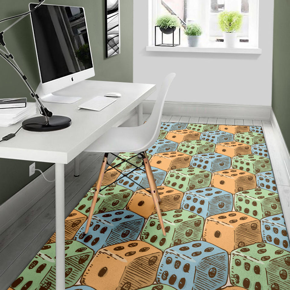 Dice Pattern Print Design 05 Area Rug