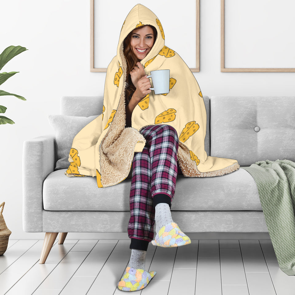 Cheese Pattern Hooded Blanket