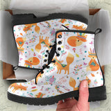 Cute Tribal Fox Pattern Leather Boots