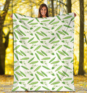 Green Peas Pattern Print Design 04 Premium Blanket
