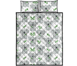 Hand drawn Koala leaves pattern Quilt Bed Set