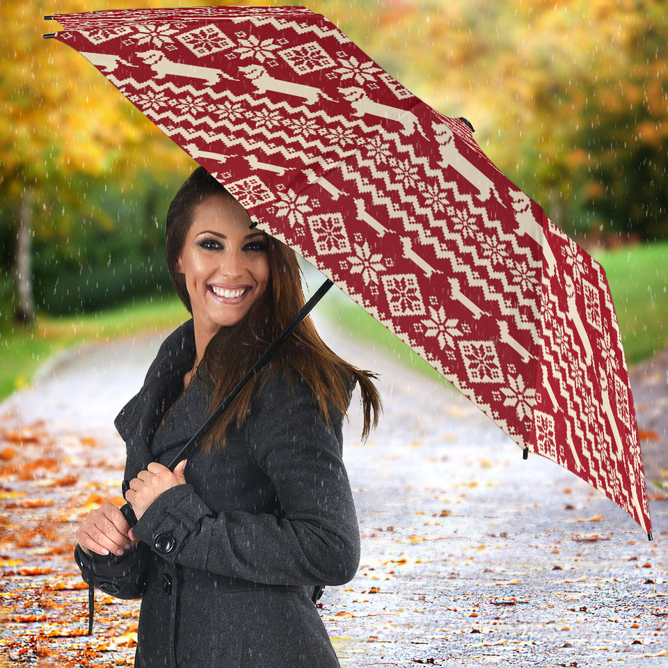 Dachshund Nordic Pattern Umbrella