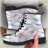 Helicopter Plane Pattern Leather Boots