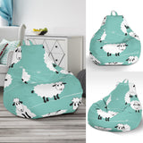 Cute Sheep Green Background Bean Bag Cover
