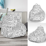 Cartoon Hand Drawn Ice Cream Black White Bean Bag Cover