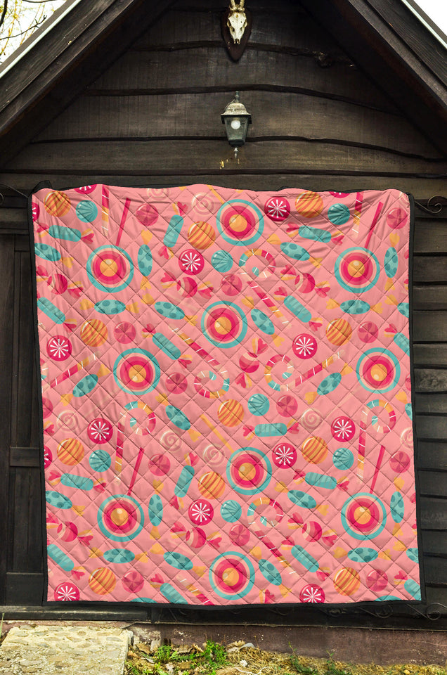 Colorful Candy Pattern Premium Quilt
