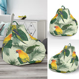 Beautiful Parrot Palm Leaves Pattern Bean Bag Cover