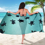 Sea Turtle With Blue Ocean Backgroud Sarong