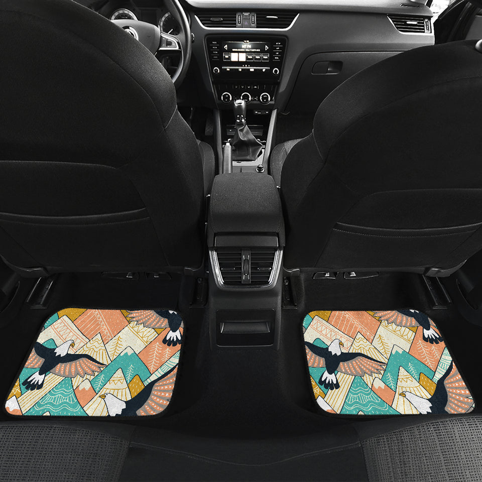 Eagle Pattern Print Design 02 Front and Back Car Mats