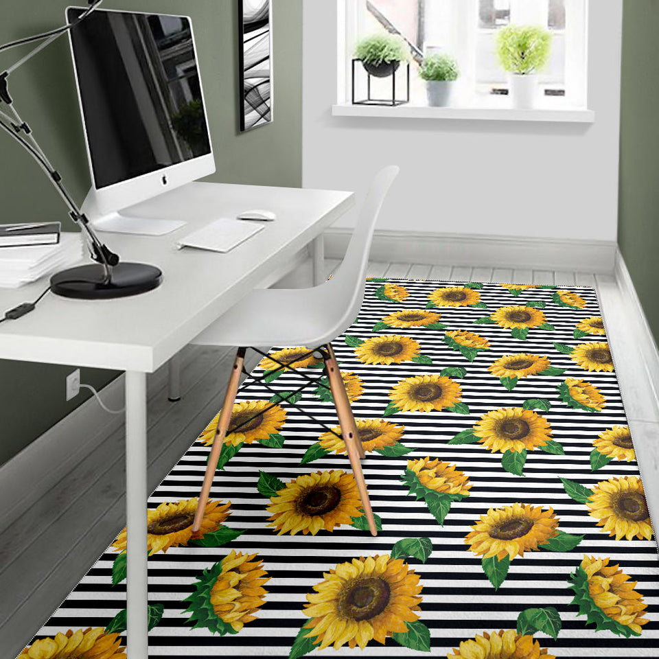 Sunflowers Ribbon Background Area Rug